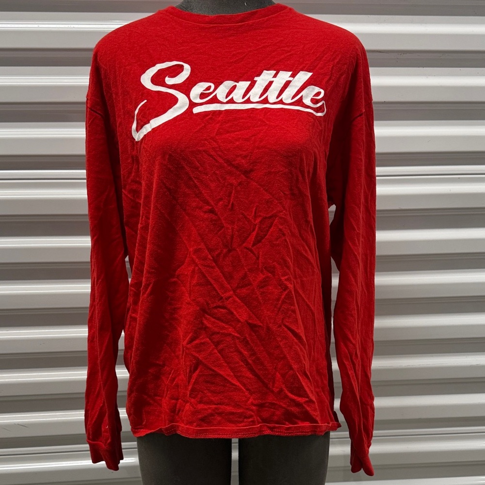 Red Seattle Long Sleeve Shirt